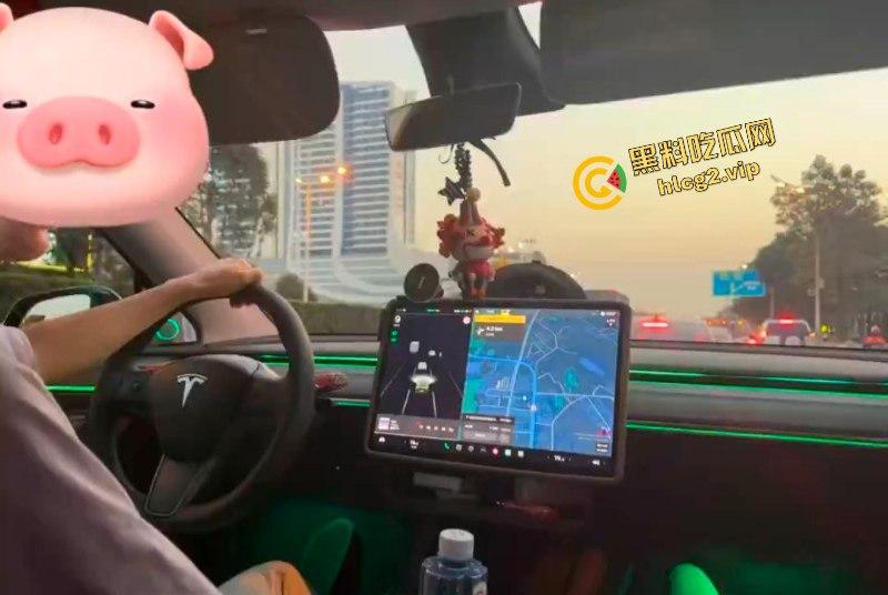 开车不误吃鸡巴!特斯拉女车主车内偷情网约一夜男!-4