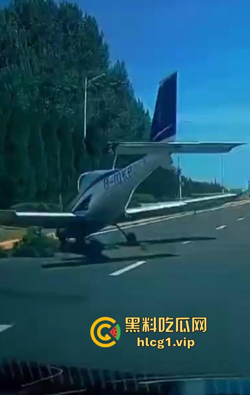 感谢大哥送来的飞机!辽宁大连一飞机失控掉落在公路上-1