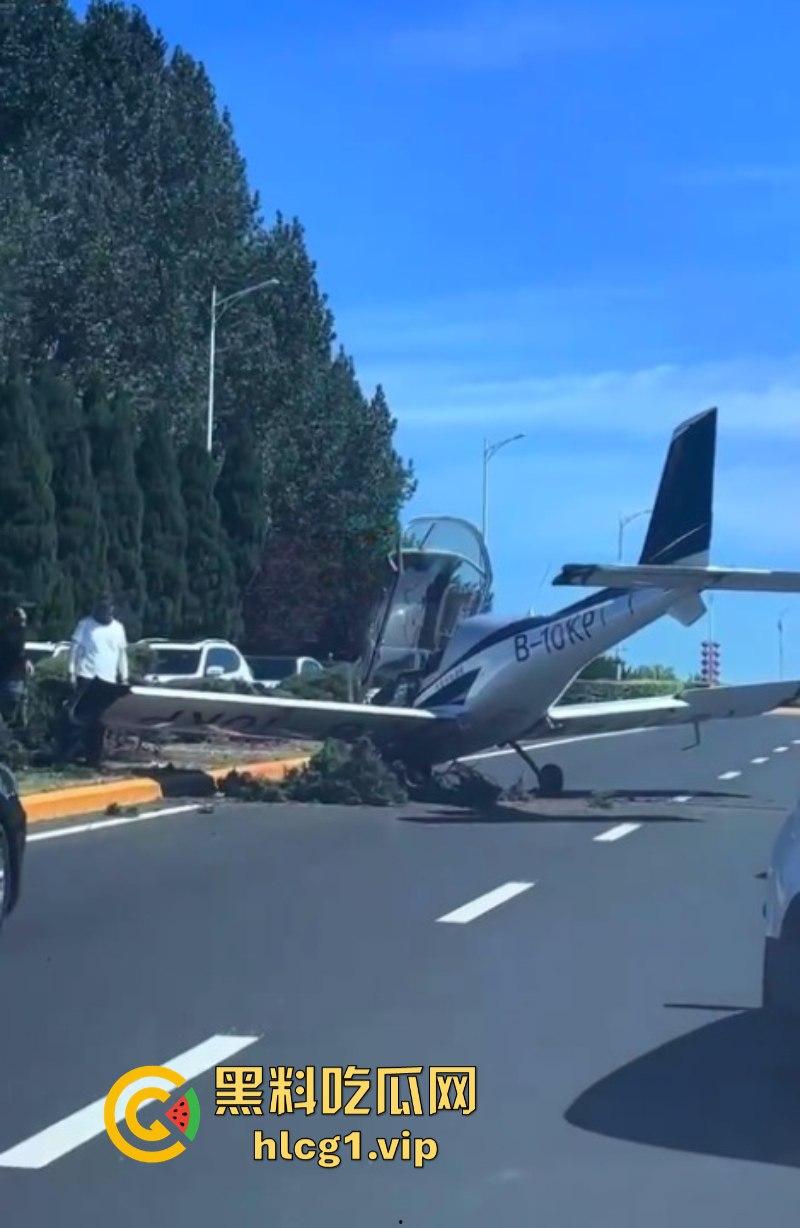 感谢大哥送来的飞机!辽宁大连一飞机失控掉落在公路上-7