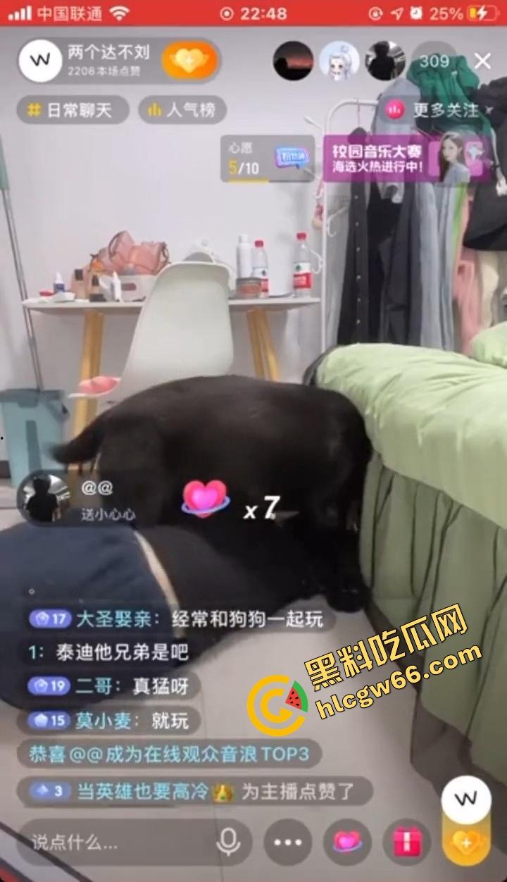 抖音网红『两个达不刘』人兽直播炸裂,妹子陪大哥聊骚,拉布拉多扑上来操她怼得生无可恋!-11